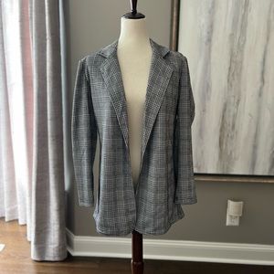 Philosophy houndstooth black and white open front blazer M